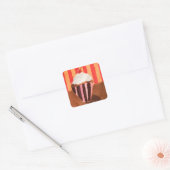 Cupcake with Vanilla Frosting Vierkante Sticker (Envelop)