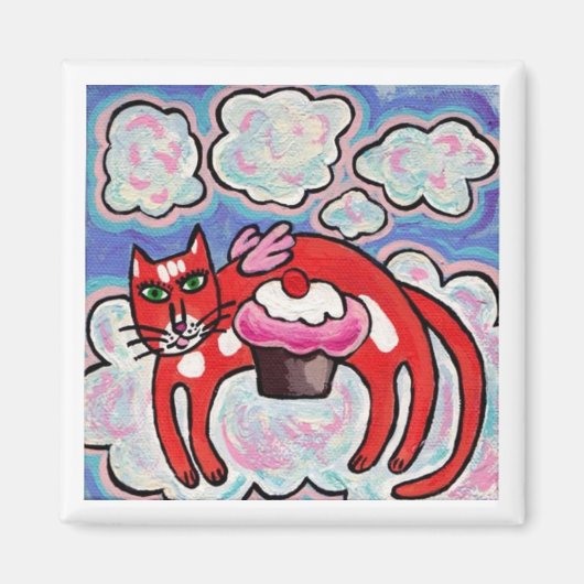 Cupcake Wolken Engel Magnet (Voorkant)