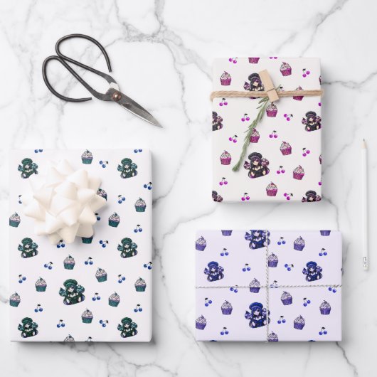 Cupcake Wrapping Paper set (Voorkant)