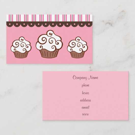 Cupcake Zakelijke Kaarten Visitekaartje (Voorkant / Achterkant)