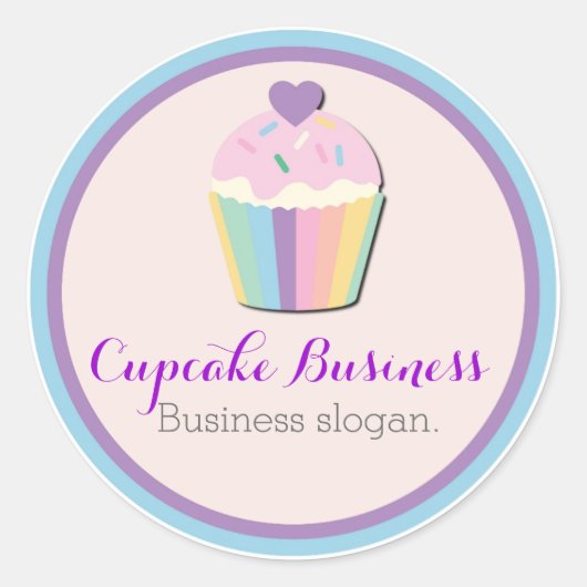  cupcake zakelijke sticker labels (Voorkant)