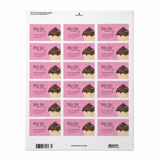 Cupcake Zakelijke Verpakkingsetiketten Etiket (Full Sheet)