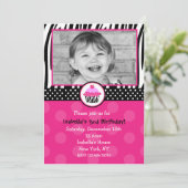 Cupcake Zebra Print Birthday party uitnodigingen (Staand voorkant)