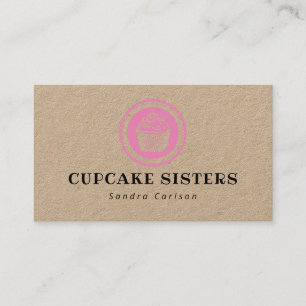 Cupcake-zegel logo rustige kraft visitekaartje