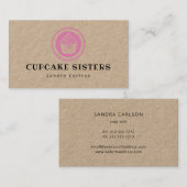 Cupcake-zegel logo rustige kraft visitekaartje (Voorkant / Achterkant)