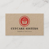 Cupcake-zegel logo rustige kraft visitekaartje (Voorkant)