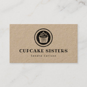Cupcake-zegel logo rustige kraft visitekaartje