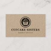Cupcake-zegel logo rustige kraft visitekaartje (Voorkant)
