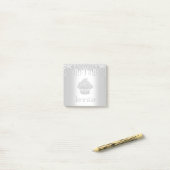 Cupcake zilver glitter druppels monogram naam mode post-it® notes (Op bureau)