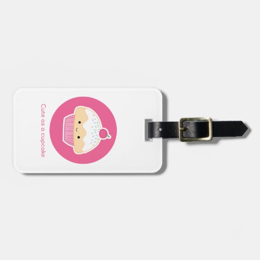 Cupcake, zo schattig als een cupcake bagagelabel (Voorkant horizontaal)