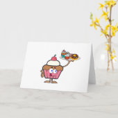 Cupcake zoet je dag kaart (Gele Bloem)