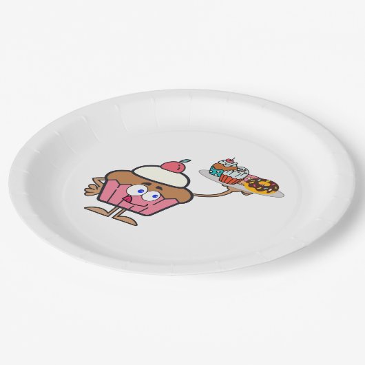 Cupcake zoet je dag papieren bordje (Gekanteld)