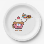 Cupcake zoet je dag papieren bordje (Voorkant)