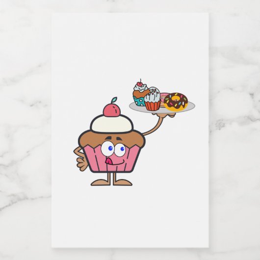 Cupcake zoet je dag voedselcontainer etiket (Enkel label)
