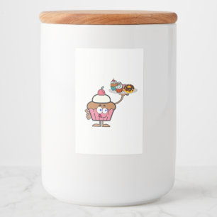 Cupcake zoet je dag voedselcontainer etiket