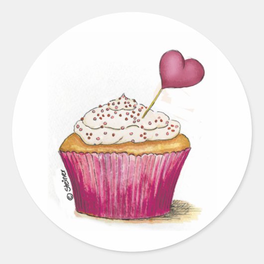 Cupcake - Zoetste dag Ronde Sticker (Voorkant)