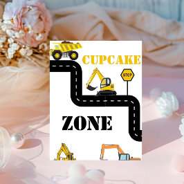 Cupcake Zone Bouw Dump Truck Party Reclamebord Met Voetstuk