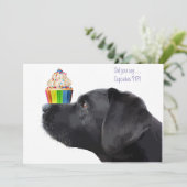 Cupcake - Zwart Lab Kaart (Staand voorkant)