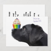 Cupcake - Zwart Lab Kaart (Voorkant / Achterkant)