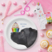 Cupcake - Zwart Lab Papieren Bordje (Feest)