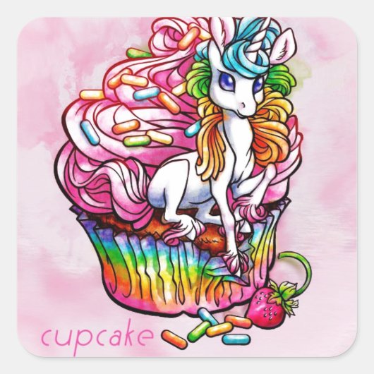 cupcakeprincess.jpg vierkante sticker (Voorkant)