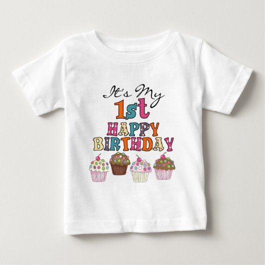 Cupcakes 1st Birthday Tshirts en Gifts (Voorkant)