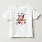  Cupcakes 2e Verjaardag Tshirts en geschenken (Voorkant)