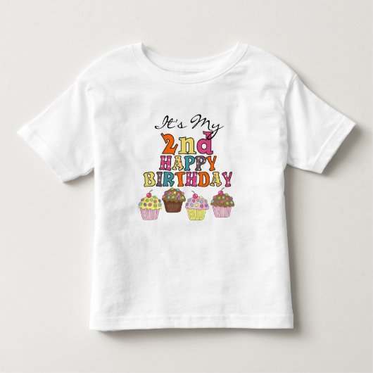 Cupcakes 2e Verjaardag Tshirts en geschenken (Voorkant)