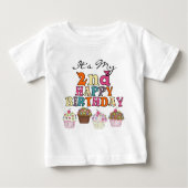  Cupcakes 2e Verjaardag Tshirts en geschenken (Voorkant)