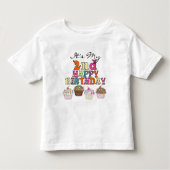  Cupcakes 2e Verjaardag Tshirts en geschenken (Voorkant)