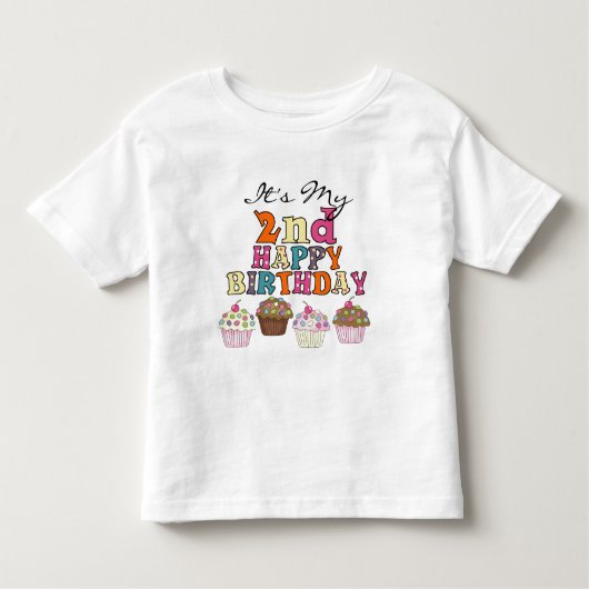  Cupcakes 2e Verjaardag Tshirts en geschenken (Voorkant)