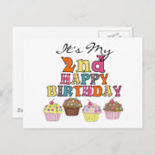  Cupcakes 2e Verjaardag Tshirts en geschenken Briefkaart (Voorkant / Achterkant)