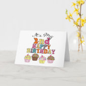  Cupcakes 2e Verjaardag Tshirts en geschenken Kaart (Gele Bloem)