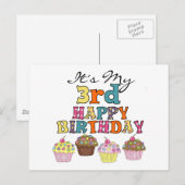 Cupcakes 3e Verjaardag Tshirts en geschenken Briefkaart (Voorkant / Achterkant)