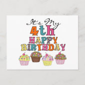  Cupcakes 4e Verjaardag Tshirts en geschenken Briefkaart (Voorkant)
