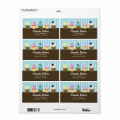 Cupcakes Adresetiketten Etiket (Full Sheet)
