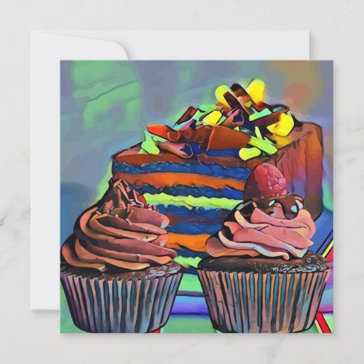 Cupcakes and cake Still life Abstract Art (Voorkant)