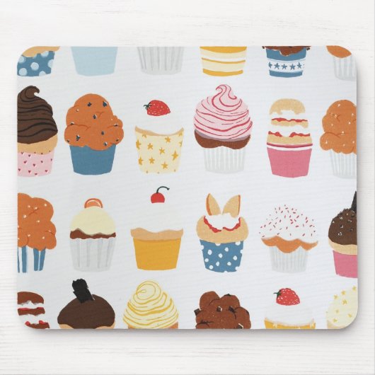 Cupcakes assortment mousepad muismat (Voorkant)