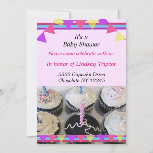 Cupcakes Baby shower Invitation Kaart (Voorkant)