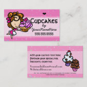 Cupcakes.Bakery.Baking.Dessert.Custom tekst-kleur Visitekaartje (Voorkant / Achterkant)