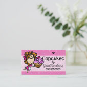 Cupcakes.Bakery.Baking.Dessert.Custom tekst-kleur Visitekaartje (Staand voorkant)