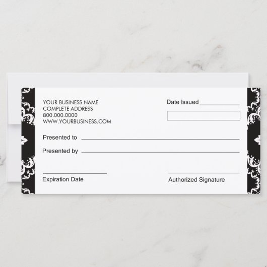 Cupcakes Bakery Boutique Style Cadeaubonnen (Achterkant)