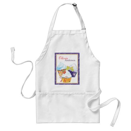 Cupcakes Bakery Chef Persoonlijke naam Standaard Schort (Voorkant)