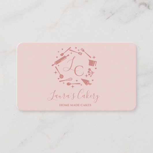 Cupcakes Baking Tools Utiers Whisk Monogram Visitekaartje (Voorkant)