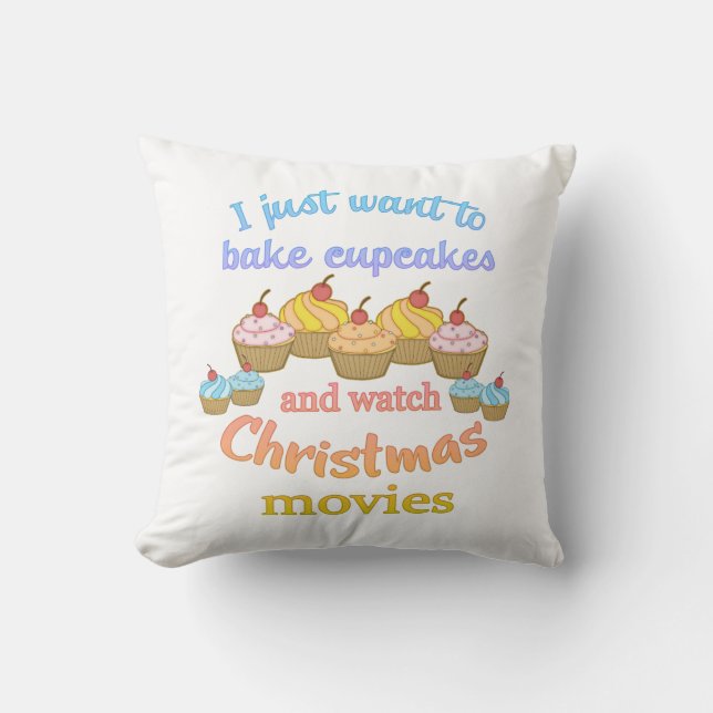Cupcakes Bakken Kerstfilms Kijken Kussen (Voorkant)