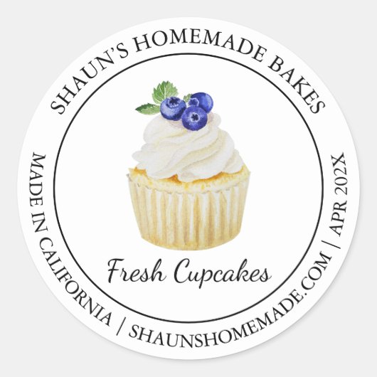 Cupcakes Bakken Modern label (Voorkant)