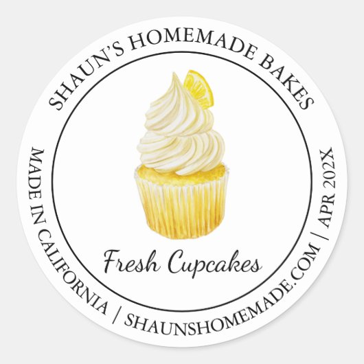 Cupcakes Bakken Modern label (Voorkant)