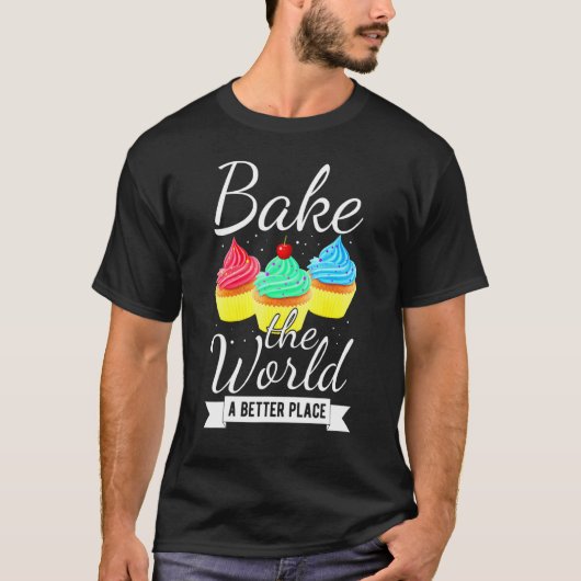 Cupcakes Bakker Verjaardagsfeestje Bakken Schattig T-shirt (Voorkant)