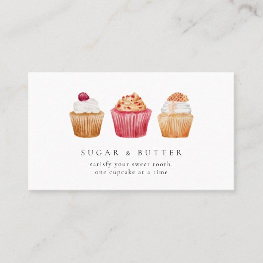 Cupcakes Bakkerij banketbakker Visitekaartje (Voorkant)