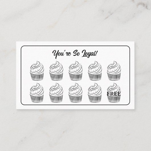 Cupcakes Bakkerij Coffee Shop Reward Point Klantenkaartje (Achterkant)